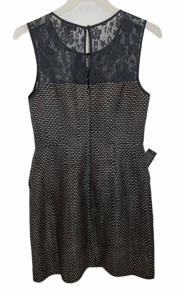 The Limited Women's Size 2 Black Dress Gold Copper Metallic Lace Sleeveless - Picture 2 of 11